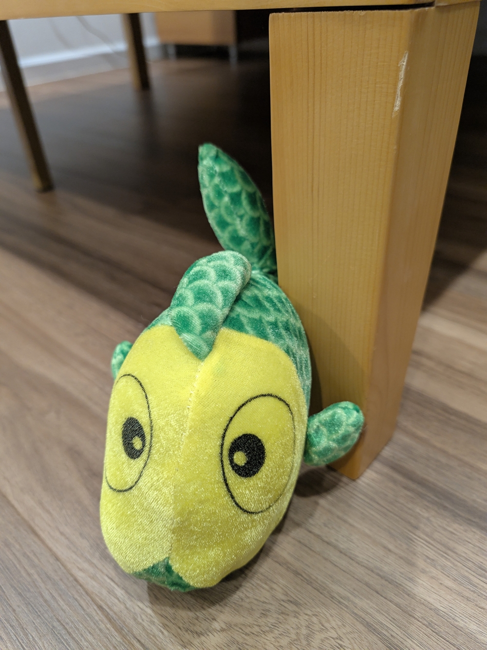 Green & Yellow Plush Fish Plush Toy